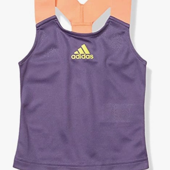 Adidas Girls Y-Tank Top AEROREADY Purple Orange Size Size XS - Picture 1 of 9